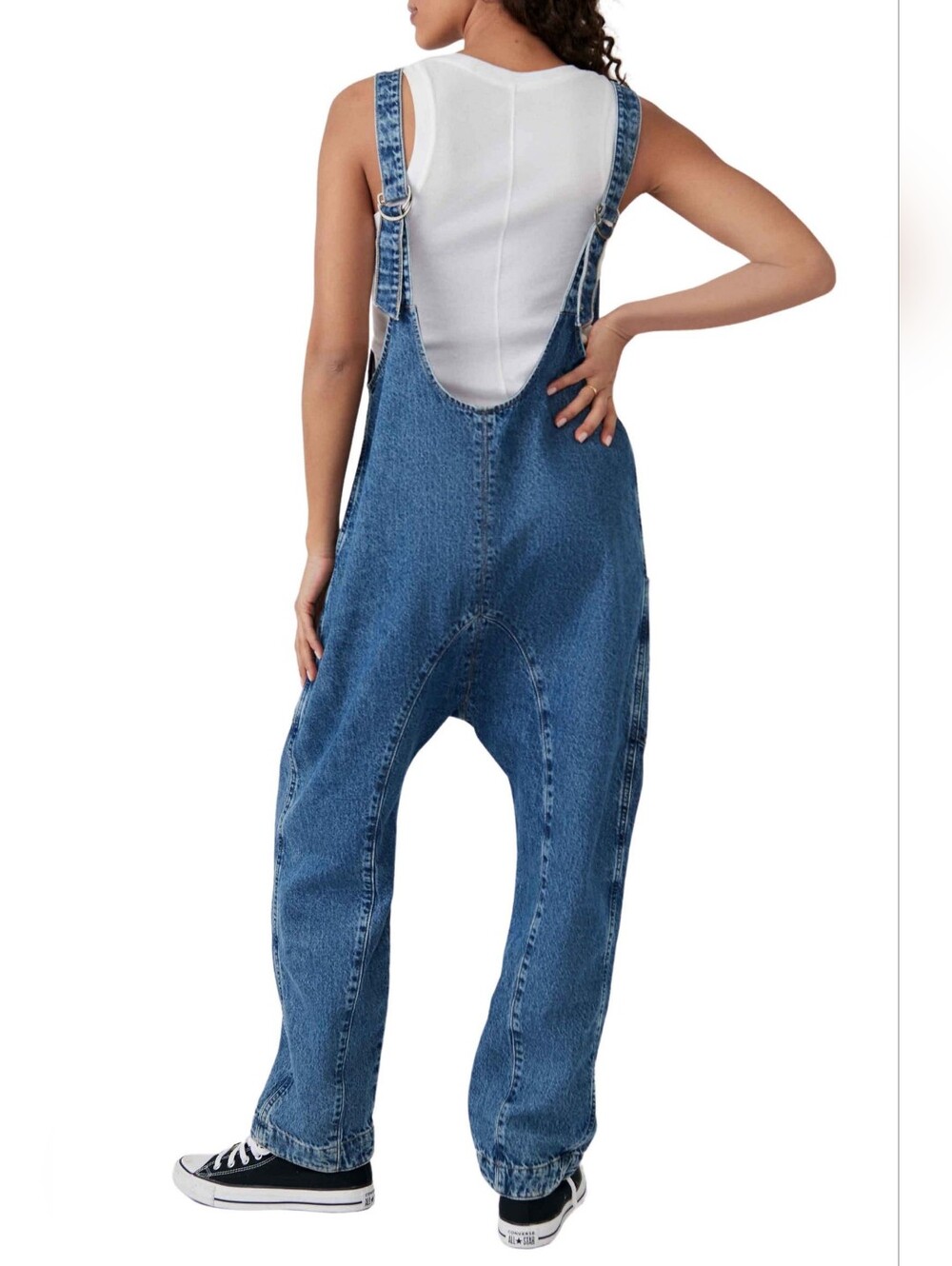 Free People High Roller Denim Jumpsuit - Picture 5 of 10